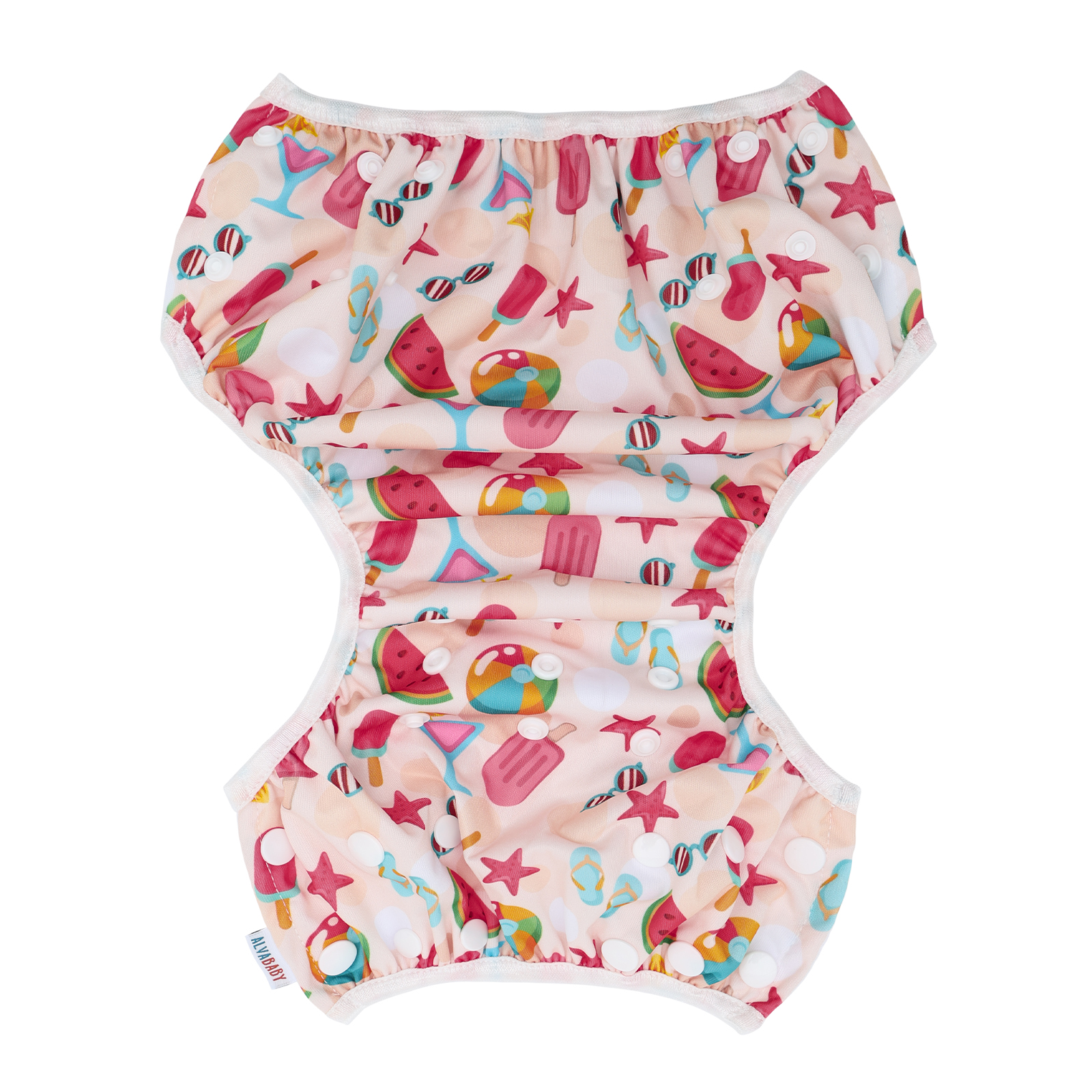 ALVABABY Reusable Swim Diaper - Adjustable One Size Swimwear for Infants & Toddlers (Summer SW-BS103A)