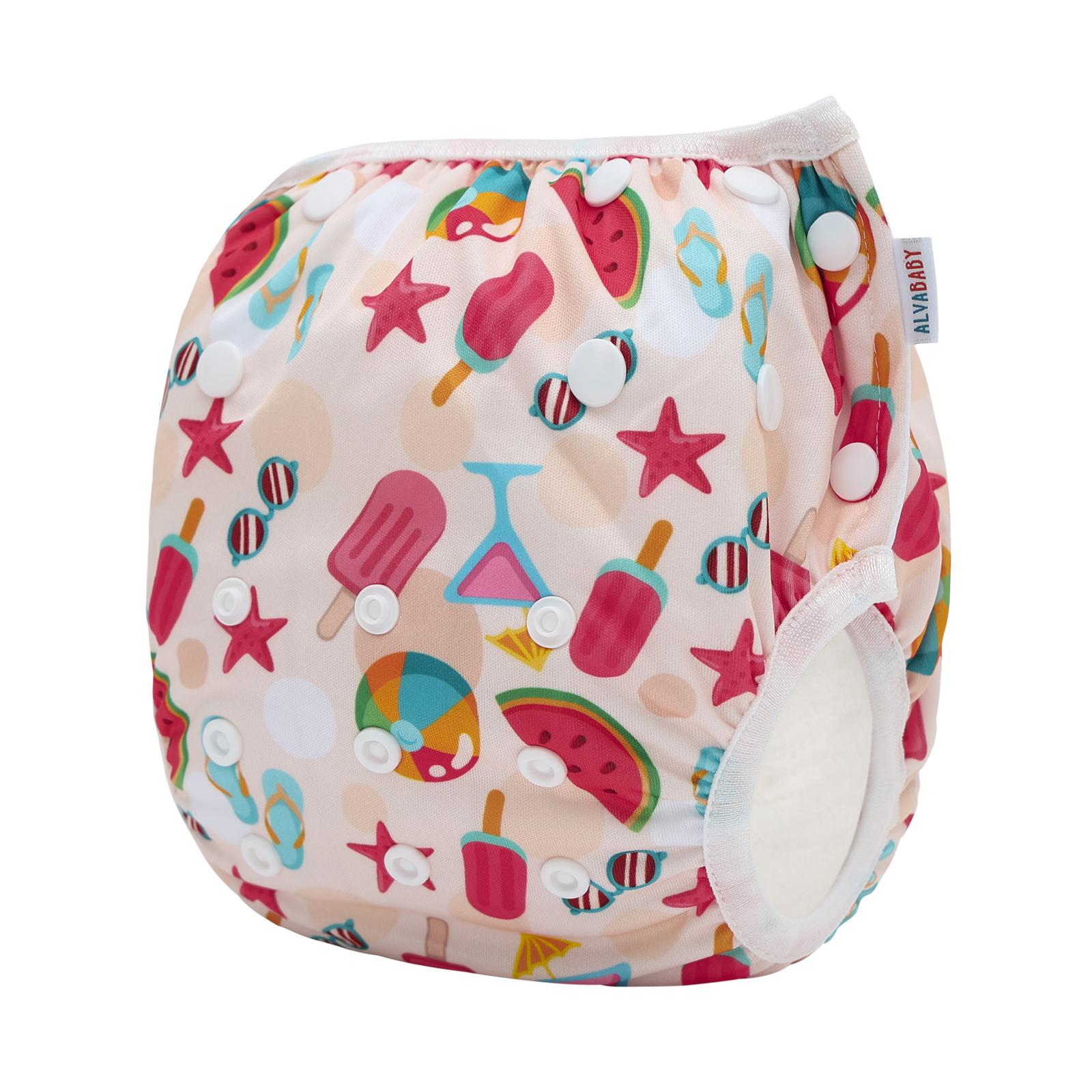 ALVABABY Reusable Swim Diaper - Adjustable One Size Swimwear for Infants & Toddlers (Summer SW-BS103A)
