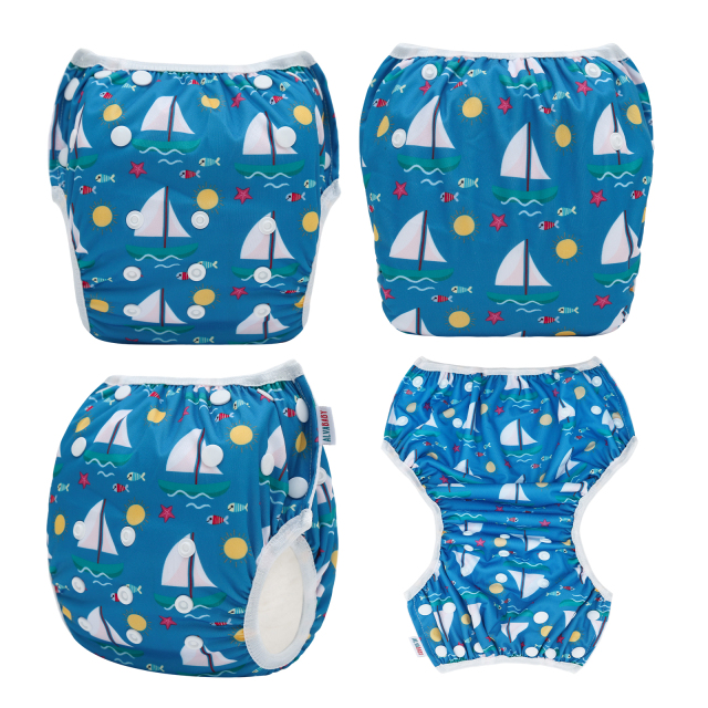 ALVABABY One Size Positioning  Printed Swim Diaper -(SWD-BS106A)