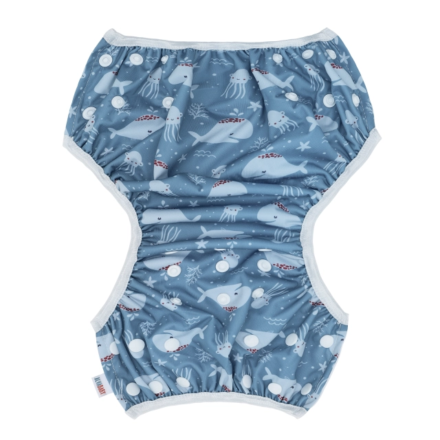ALVABABY One Size Positioning  Printed Swim Diaper - Dolphin(SWD-BS108A)