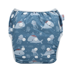ALVABABY One Size Positioning  Printed Swim Diaper - Dolphin(SWD-BS108A)