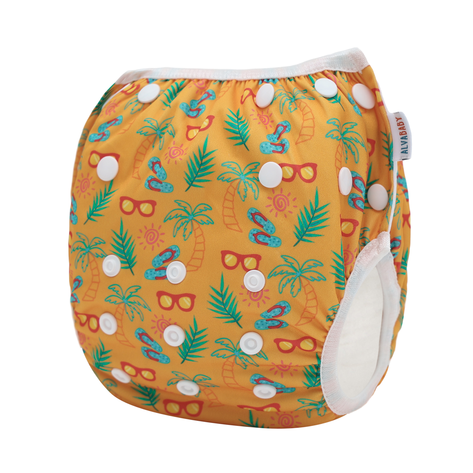ALVABABY Reusable Swim Diaper - Adjustable One Size Swimwear for Infants & Toddlers (Summer SWD-BS104A)