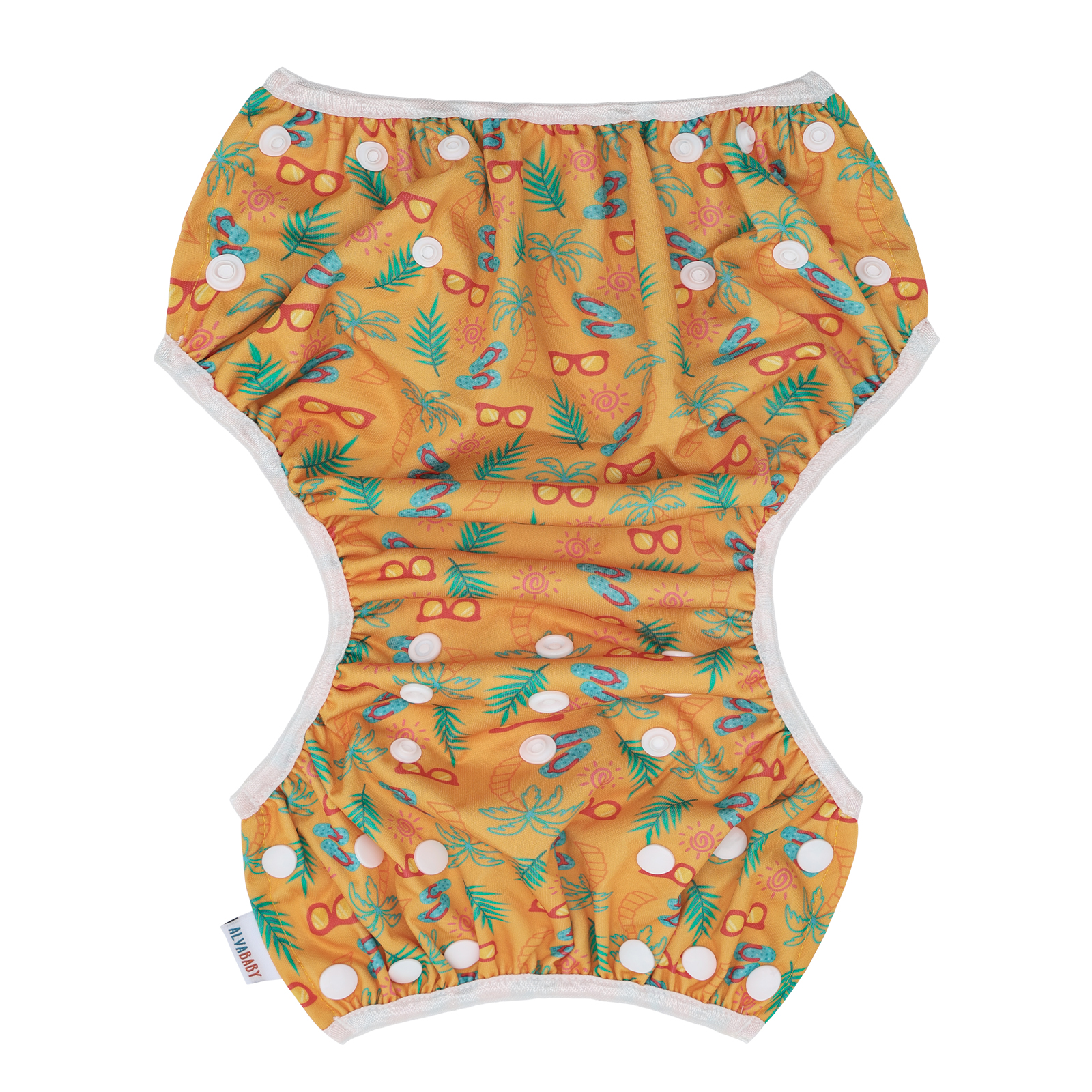 ALVABABY Reusable Swim Diaper - Adjustable One Size Swimwear for Infants & Toddlers (Summer SWD-BS104A)