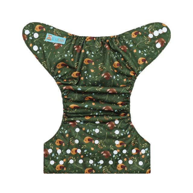 ALVABABY One Size Print Pocket Cloth Diaper-(H460A)