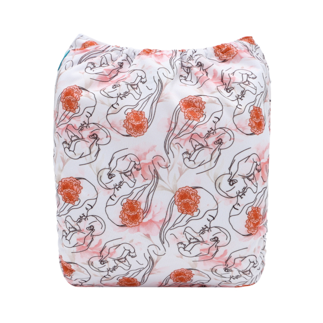 ALVABABY One Size Print Pocket Cloth Diaper-(H461A)