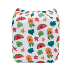 ALVABABY One Size Print Pocket Cloth Diaper-(H458A)