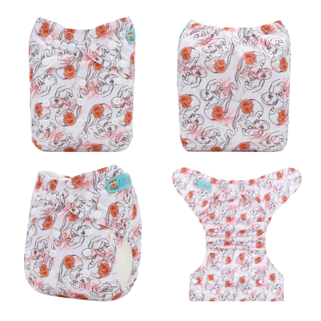 ALVABABY One Size Print Pocket Cloth Diaper-(H461A)