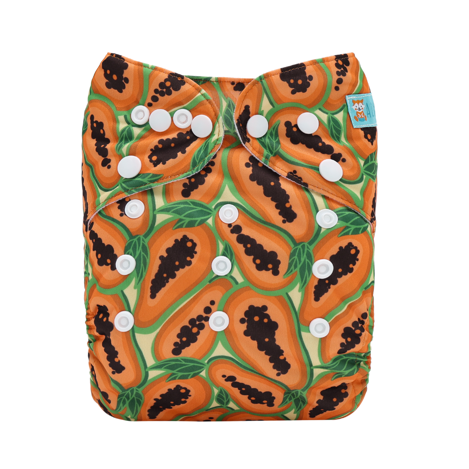 ALVABABY Print Cloth Diaper - One Size Adjustable Washable & Reusable Diaper for Babies and Toddlers (Papaya, H459A)