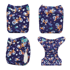 ALVABABY One Size Print Pocket Cloth Diaper-(H462A)