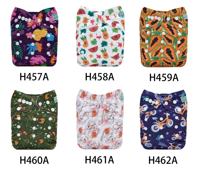 (Multi-packs) 30PCS One Size Regular Print Diapers With 30 Inserts