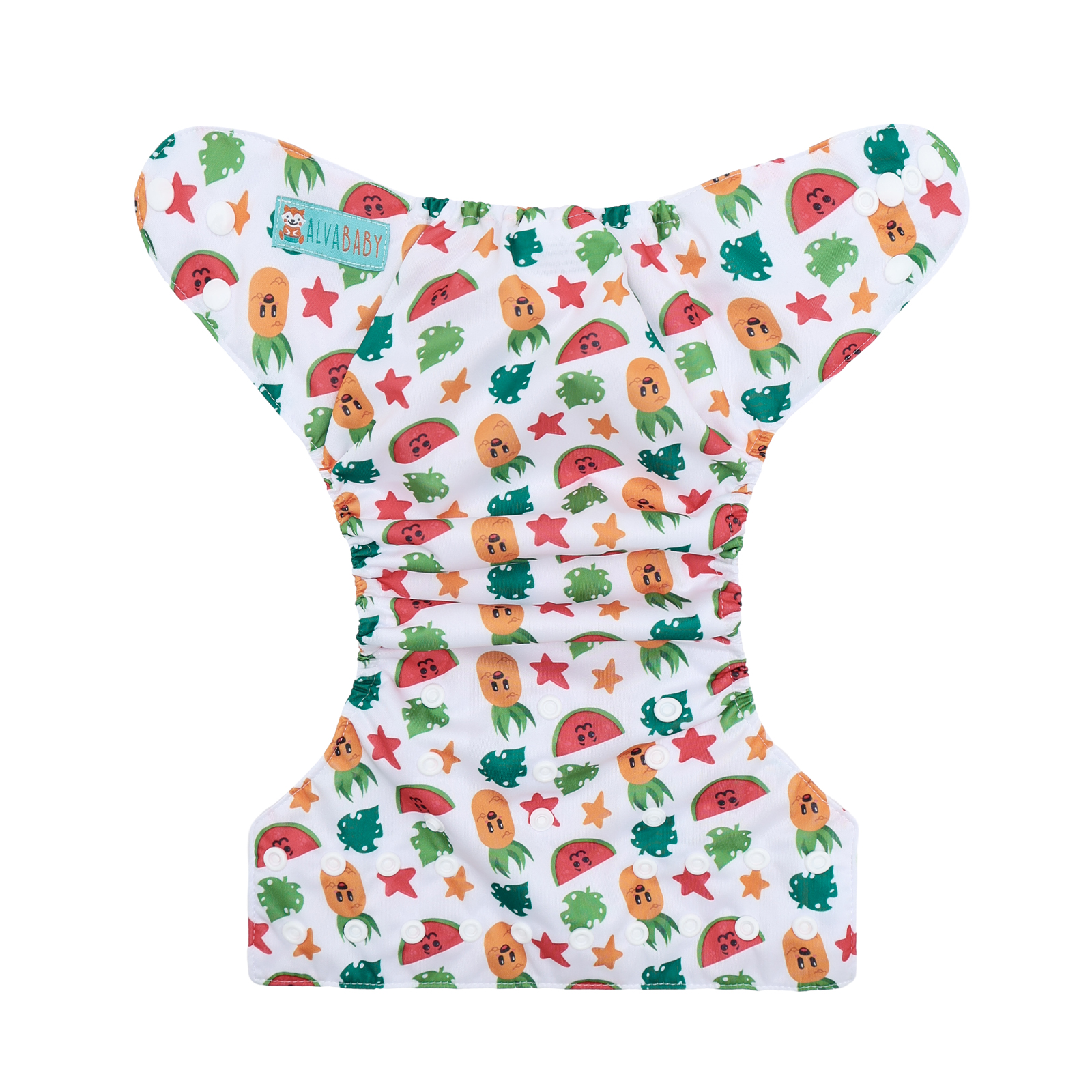 ALVABABY Print Cloth Diaper - One Size Adjustable Washable & Reusable Diaper for Babies and Toddlers (Fruit, H458A)