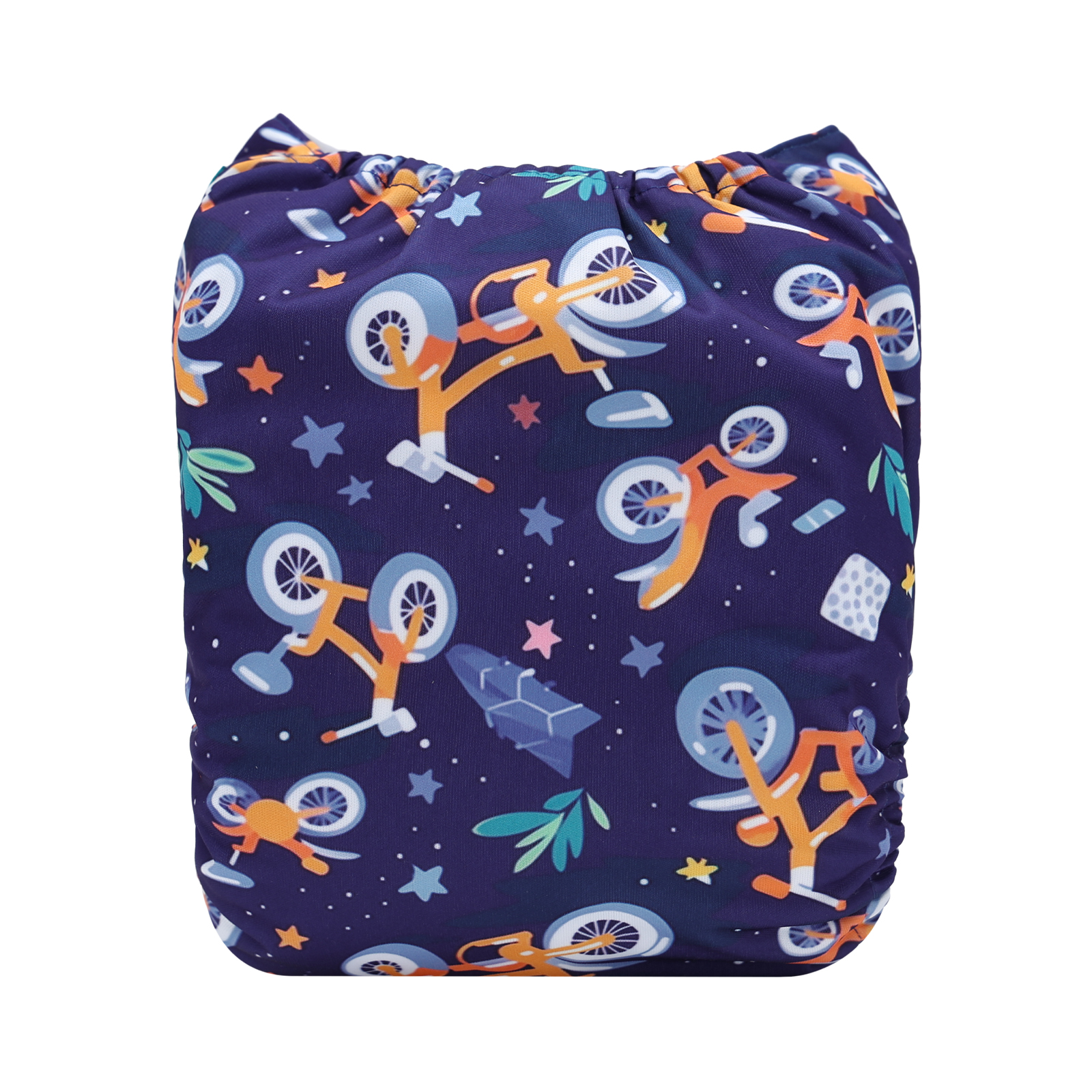 ALVABABY Print Cloth Diaper - One Size Adjustable Washable & Reusable Diaper for Babies and Toddlers (Bike, H462A)