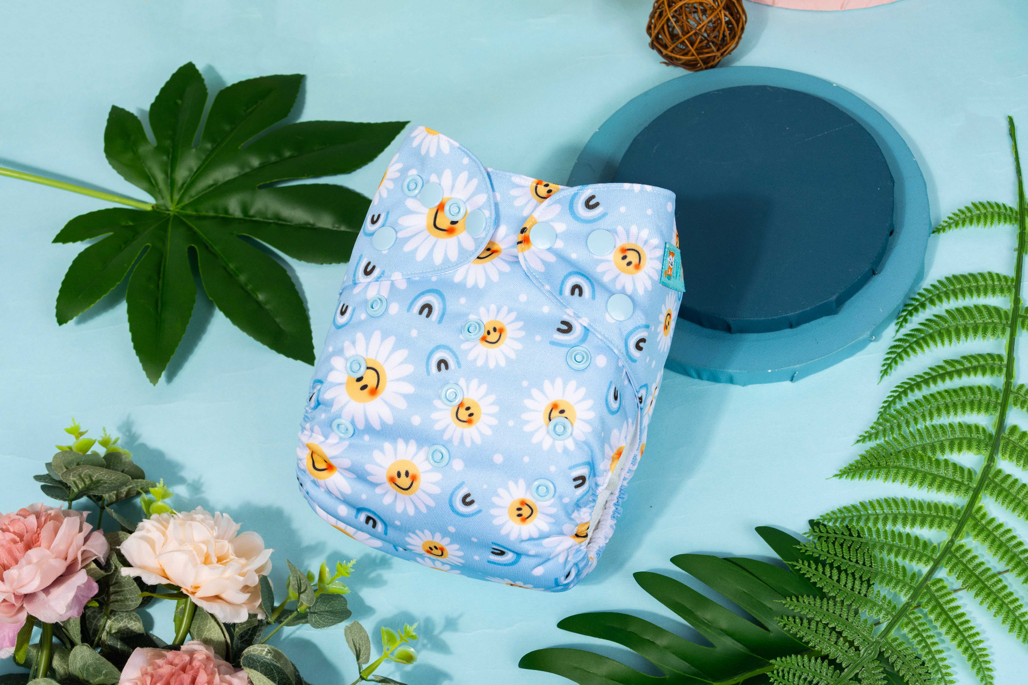 ALVABABY Print Cloth Diaper - One Size Adjustable Washable & Reusable Diaper for Babies and Toddlers (Flowers, H433A)