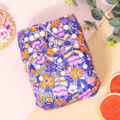 ALVABABY Printed Cloth Diaper - One Size Adjustable Washable & Reusable Diaper with Pocket for Babies (H440A Flowers)