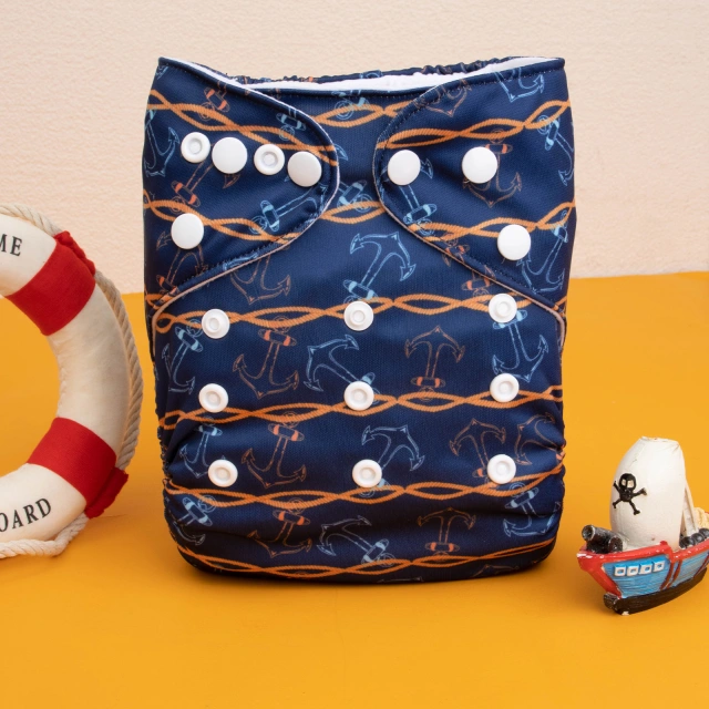 ALVABABY Printed Cloth Diaper - One Size Adjustable Washable & Reusable Diaper with Pocket for Babies- (H419A)