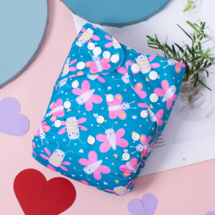 ALVABABY Printed Cloth Diaper - One Size Adjustable Washable & Reusable Diaper with Pocket for Babies (H436A Butterfly)