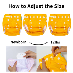 ALVABABY Newborn Pocket Cloth Diaper-Yellow (SB01A)