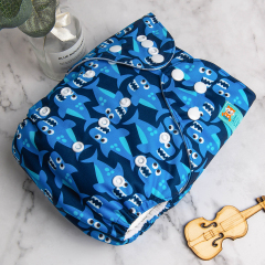 ALVABABY Printed Cloth Diaper - One Size Adjustable Washable & Reusable Diaper with Pocket for Babies(H-YK47A Blue Sharks)
