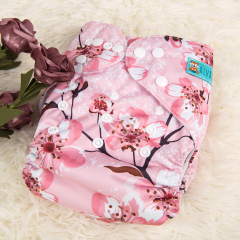 ALVABABY Printed Cloth Diaper - One Size Adjustable Washable & Reusable Diaper with Pocket for Babies (H140A Pink plum)