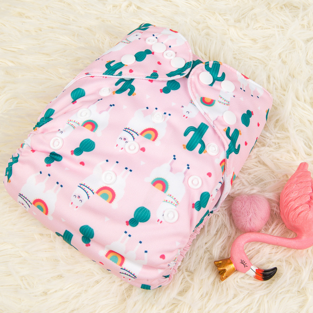ALVABABY Printed Cloth Diaper - One Size Adjustable Washable & Reusable Diaper with Pocket for Babies(H184A  Sheep)