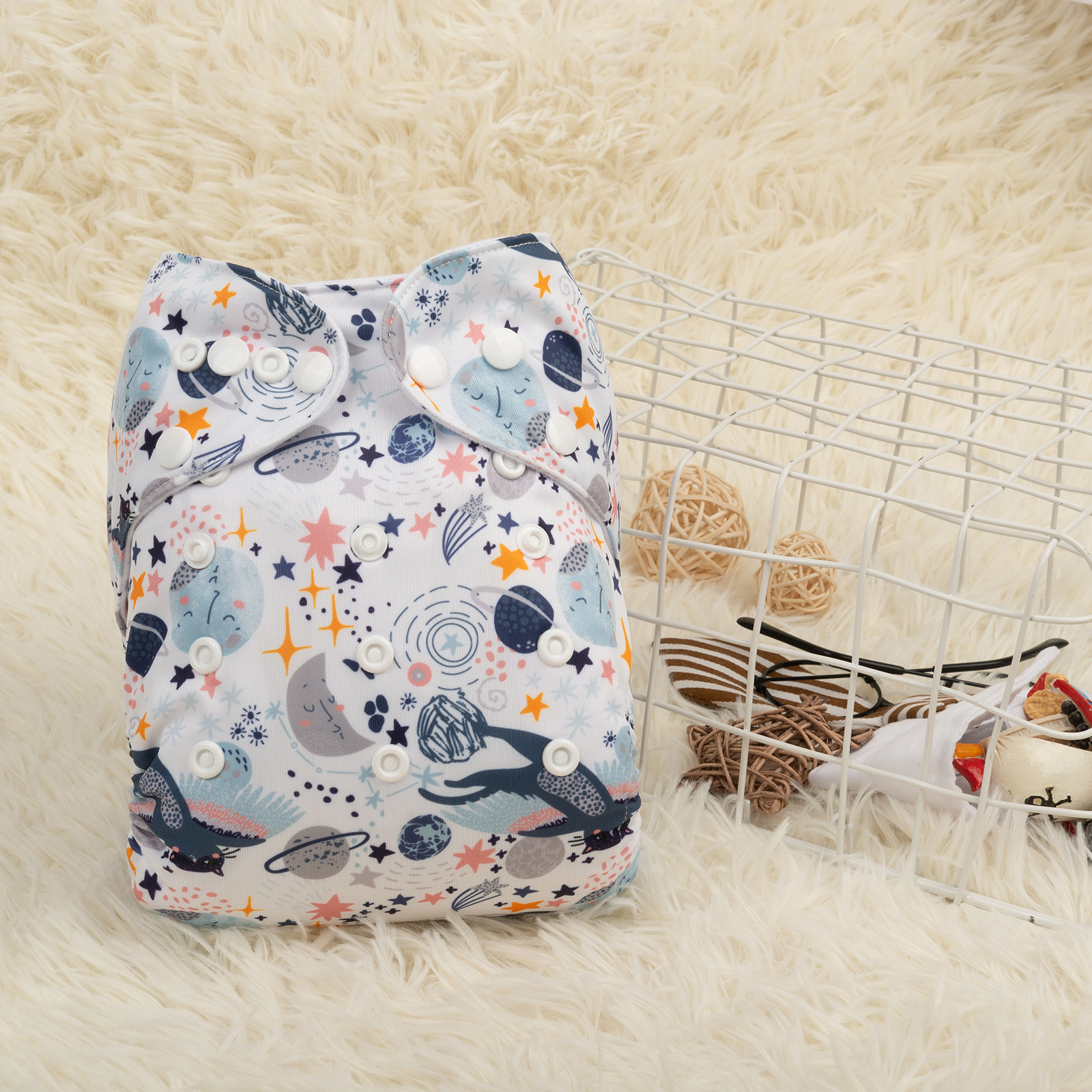 ALVABABY Print Cloth Diaper - One Size Adjustable Washable & Reusable Diaper for Babies and Toddlers (H359A)