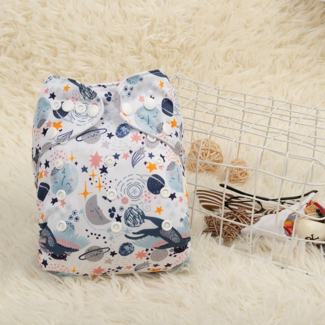ALVABABY Printed Cloth Diaper - One Size Adjustable Washable & Reusable Diaper with Pocket for Babies (H359A)