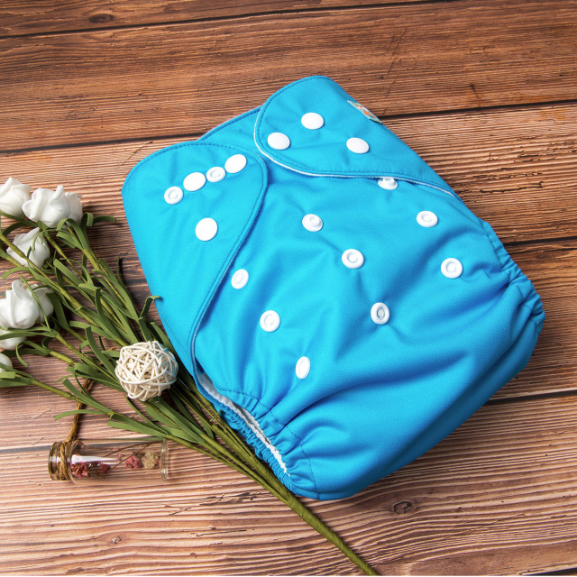 ALVABABY Solid Cloth Diaper - One Size Adjustable Washable & Reusable Diaper with Pocket for Babies (B32A Scuba Blue)
