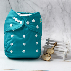 ALVABABY Solid Cloth Diaper - One Size Adjustable Washable & Reusable Diaper with Pocket for Babies (B33A Shaded Spruce)