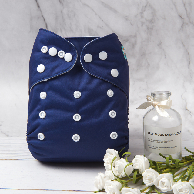 ALVABABY Solid Cloth Diaper - One Size Adjustable Washable & Reusable Diaper with Pocket for Babies (B35A Eclipse)