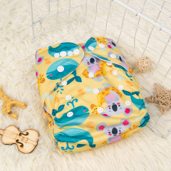 ALVABABY Printed Cloth Diaper - One Size Adjustable Washable & Reusable Diaper with Pocket for Babies (H191A Animals)