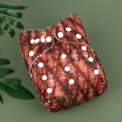 ALVABABY Printed Cloth Diaper - One Size Adjustable Washable & Reusable Diaper with Pocket for Babies (H373A -Steak)
