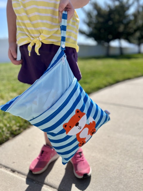 (All patterns)ALVABABY Positioning Printed Wet Dry Bag with Two Zippered Pockets