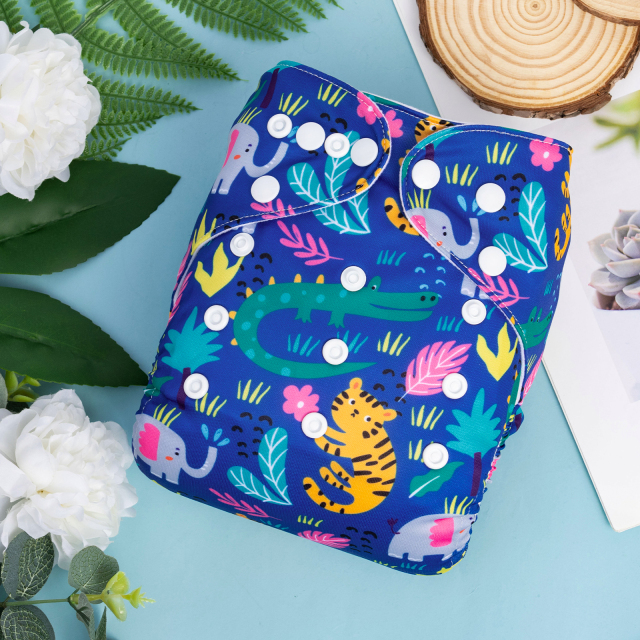 ALVABABY Positioning Cloth Diaper - One Size Adjustable Washable & Reusable Diaper for Babies and Toddlers  (YDP212A Animals)