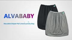 ALVABABY Large Reusable Diaper Pail Liner for Cloth Diaper Rubbish Bag Laundry White(PL-B09A)