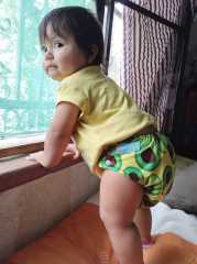 ALVABABY AWJ Lining Cloth Diaper with Tummy Panel for Babies -Avocado(WJT-H400A)