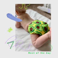 ALVABABY AWJ Lining Cloth Diaper with Tummy Panel for Babies -Avocado(WJT-H400A)
