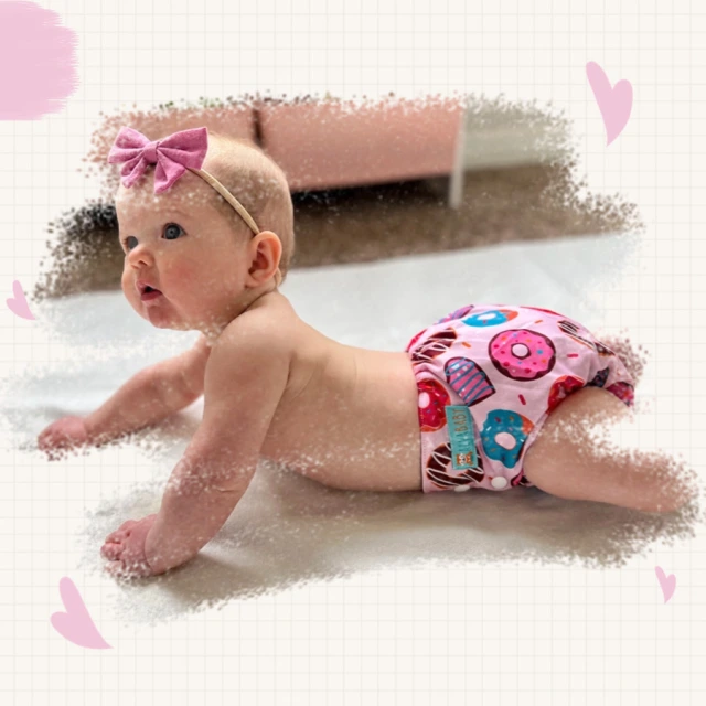 ALVABABY Printed Cloth Diaper - One Size Adjustable Washable & Reusable Diaper with Pocket for Babies (H414A Donut)