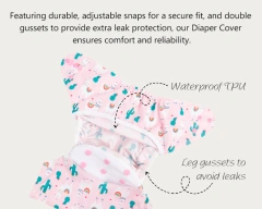 ALVABABY Reusable Diaper Covers with Snap Closure Cloth Diaper