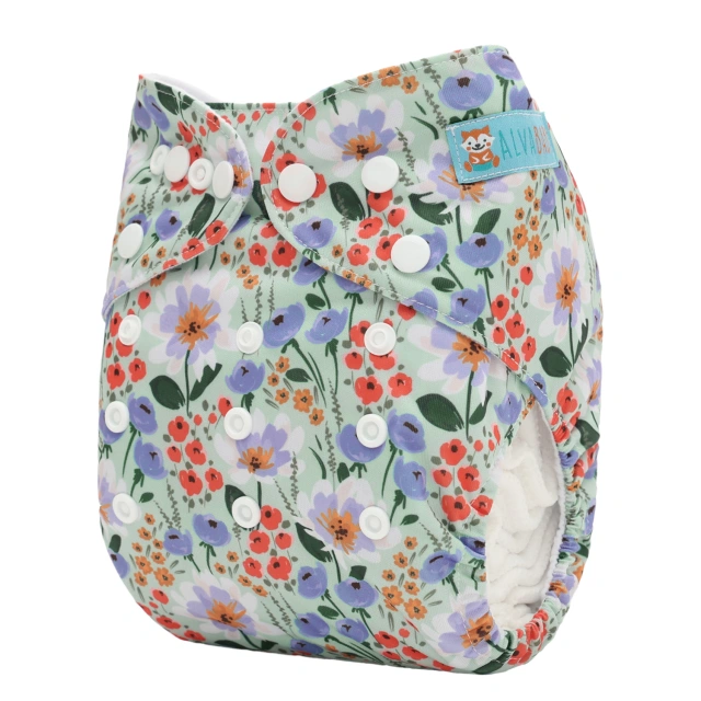ALVABABY Positioning Cloth Diaper - One Size Adjustable Washable & Reusable Diaper for Babies and Toddlers (ED24A)