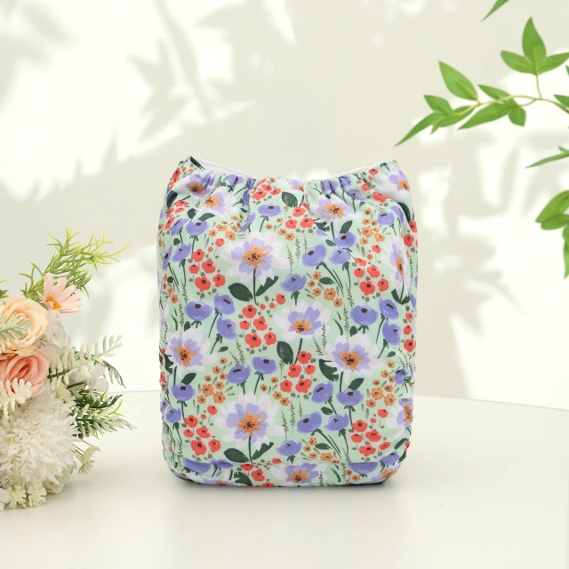 ALVABABY Positioning Cloth Diaper - One Size Adjustable Washable & Reusable Diaper for Babies and Toddlers (ED24A)