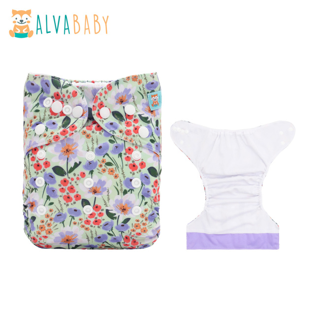 ALVABABY AWJ Lining Cloth Diaper with Tummy Panel for Babies  (WJT-ED24A)