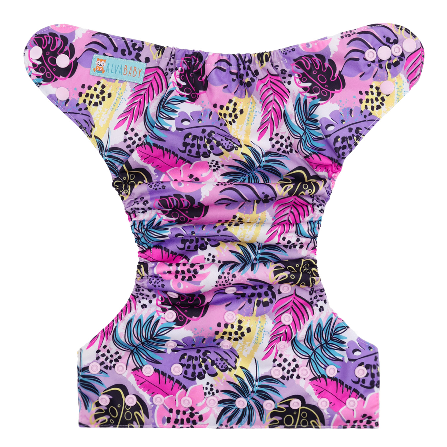 ALVABABY AWJ Lining Cloth Diaper with Tummy Panel for Babies -Leaf (WJT-EW35A)