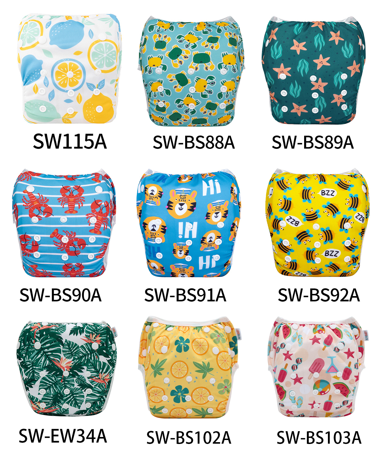 (Multi-Packs) One Size Printed Swim Diaper