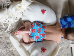 ALVABABY Reusable Swim Diaper - Adjustable One Size Swimwear for Infants & Toddlers (Crayfish, SW-BS90A)