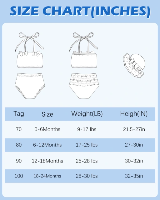 ALVABABY Toddler Baby Girls Swimsuit with Hat – Sleeveless Reusable Bathing Suit Bikini for Summer Beach & Pool