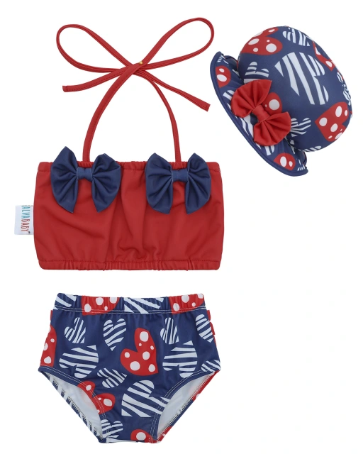 ALVABABY Toddler Baby Girls Swimsuit– Sleeveless Reusable Bathing Suit Bikini for Summer Beach & Pool