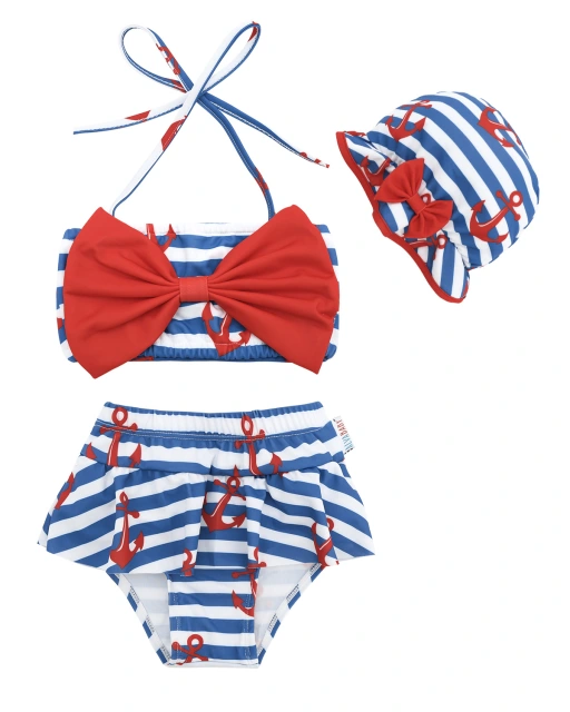 ALVABABY Toddler Baby Girls Swimsuit– Sleeveless Reusable Bathing Suit Bikini for Summer Beach & Pool