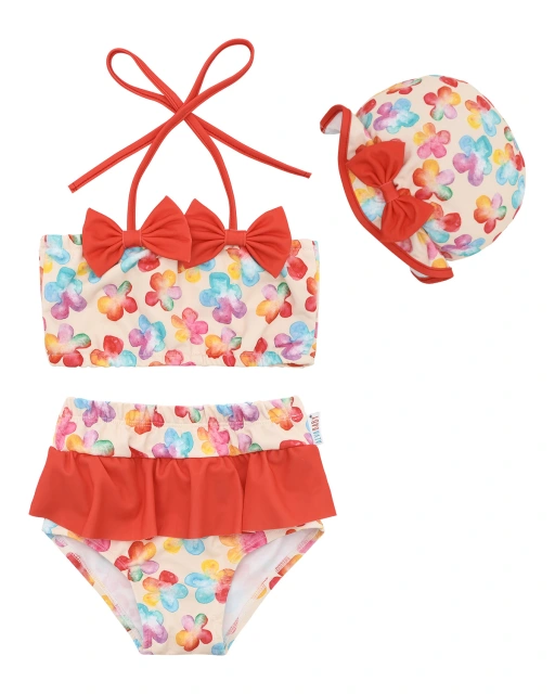 ALVABABY Toddler Baby Girls Swimsuit– Sleeveless Reusable Bathing Suit Bikini for Summer Beach & Pool