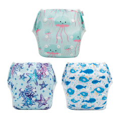 3-Pack Reusable Swim Diapers - One Size Adjustable Swimwears for Infants & Toddlers