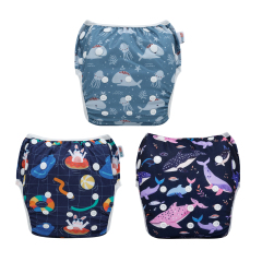 3-Pack Reusable Swim Diapers - One Size Adjustable Swimwears for Infants & Toddlers